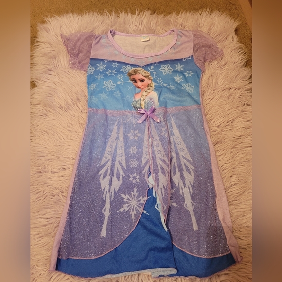 Girl's Purple, Blue, & Silver, Frozen (Elsa) Nightgown - Picture 2 of 4